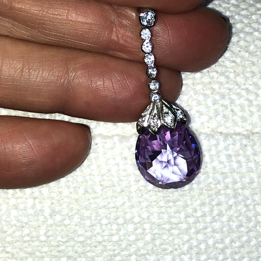 Lilac Swarovski stone earrings